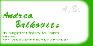 andrea balkovits business card